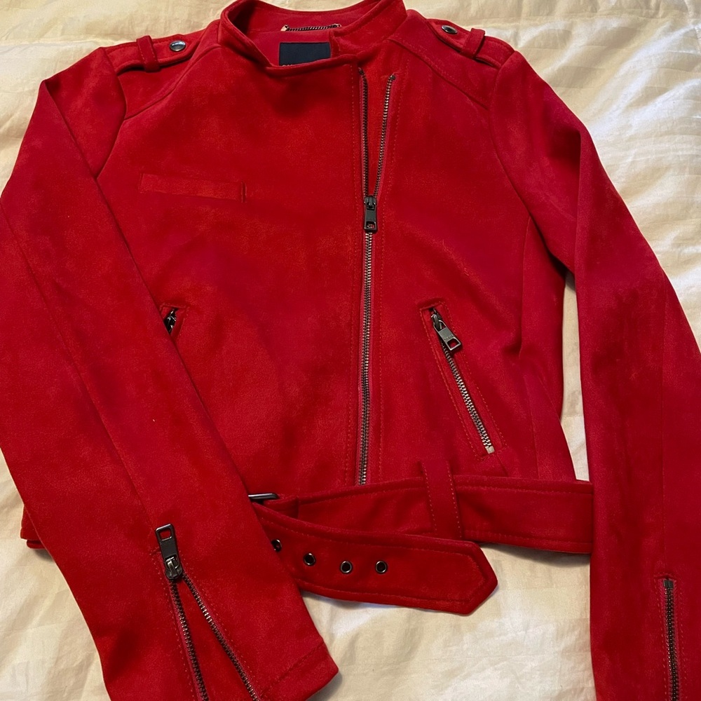 Banana Republic Vegan Suede Biker Bomber
